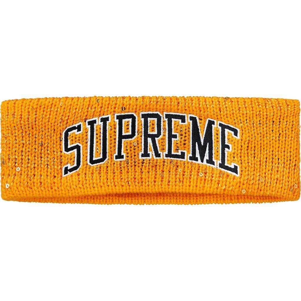 Yellow Supreme Logo - SUPREME - NEW ERA SEQUIN ARC LOGO HEADBAND (YELLOW) | The Magnolia Park
