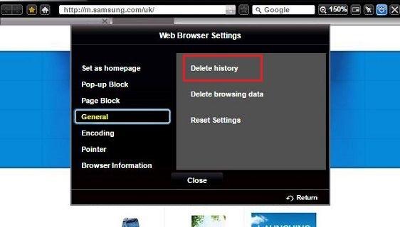 Clear Internet Logo - How do I clear the Internet browser history on my smart TV ...