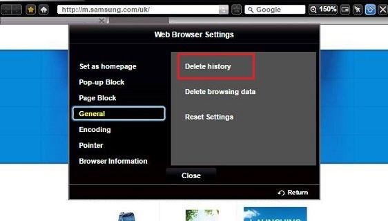 Clear Internet Logo - How do I clear the Internet browser history on my smart TV