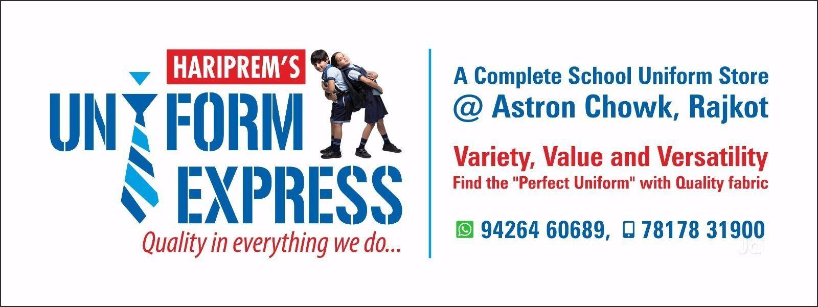 School Uniforms Express Logo - Uniform Express Photo, Astron Chowk, Rajkot- Picture & Image