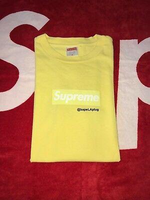 Yellow Supreme Logo - 100% AUTHENTIC SUPREME OG BOX LOGO TEE T Shirt Yellow Size Medium