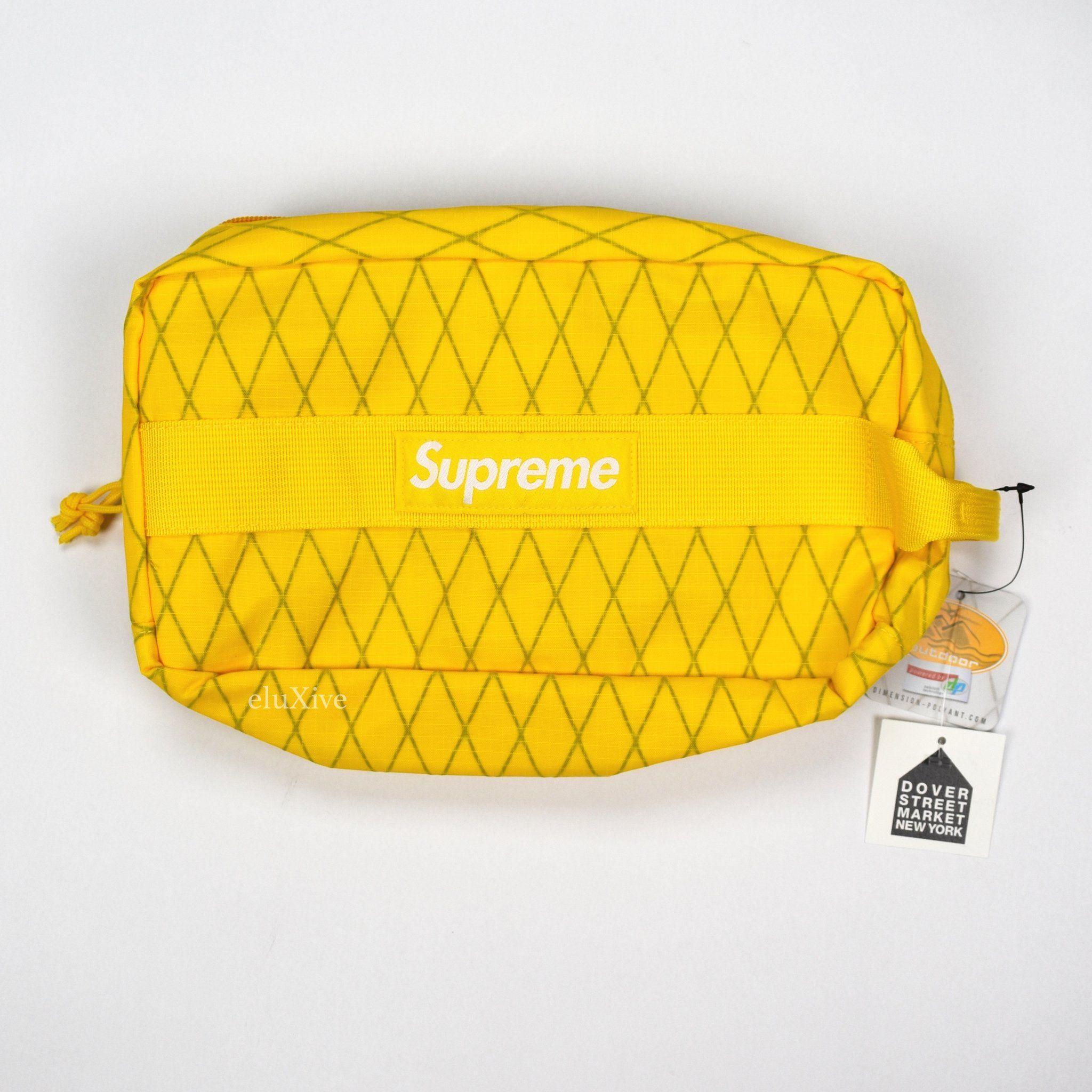 Yellow Supreme Logo - Supreme Yellow Reflective Box Logo Clear Front Utility Bag