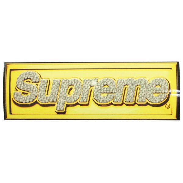 Yellow Supreme Logo - stay246: SUPREME (shupurimu) Bling Box sticker yellow silver Size