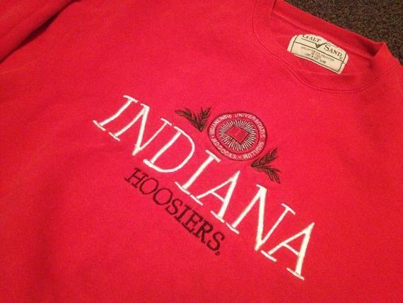 Indiana Hoosiers Basketball Logo - Vintage Mens Indiana Hoosiers IU Basketball Logo Print