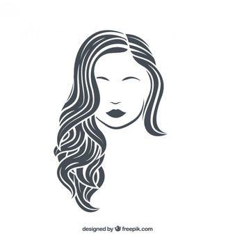 Girl with Flowing Hair Logo - Hair Vectors, Photo and PSD files