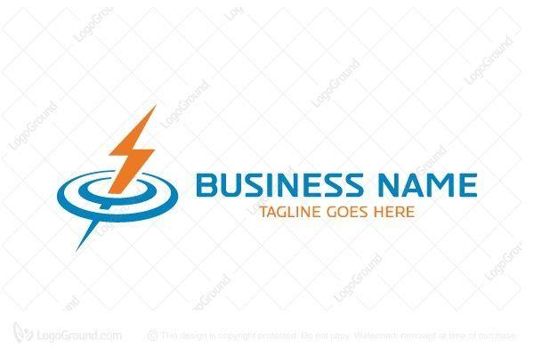 Lightning Bolt Business Logo - Exclusive Logo Plumbing Electrical Logo. Buy ready made logo