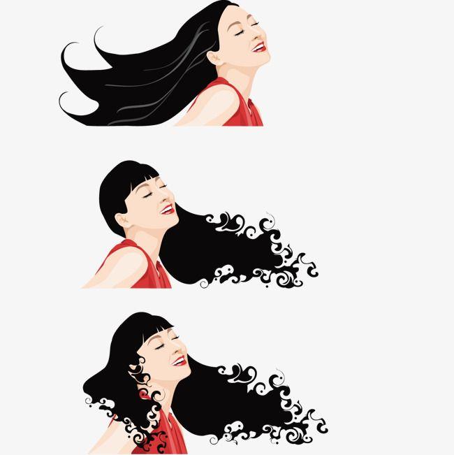 Girl with Flowing Hair Logo - Flowing Hair, Hair Vector, Black, Hair PNG and Vector for Free Download