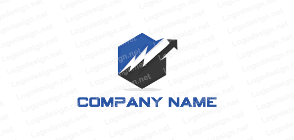 Lightning Bolt Business Logo - lightning bolt arrow in hexagon | Logo Template by LogoDesign.net