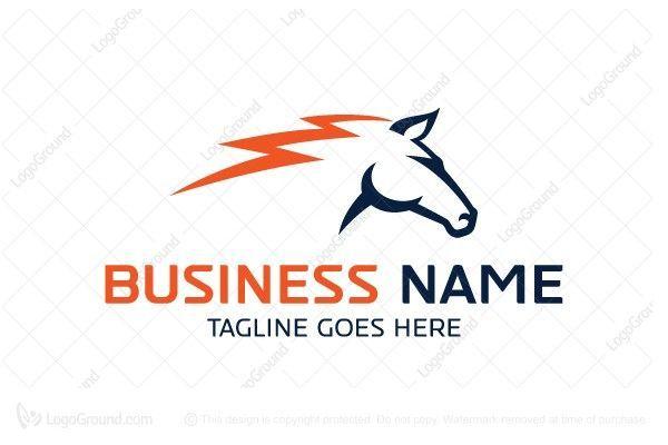 Lightning Bolt Business Logo - Exclusive Logo Horse Lightning Bolt Logo. Brand Identity