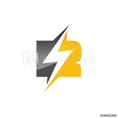 Lightning Bolt Business Logo - Initial letter R logo template lighting bolt design for business and ...