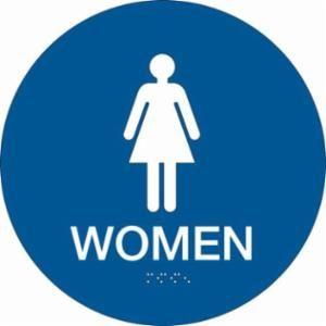 Blue Circle With White W Logo - Brady® 106180 Circle California/ADA Restroom Sign, 12 in H x 12 in W ...