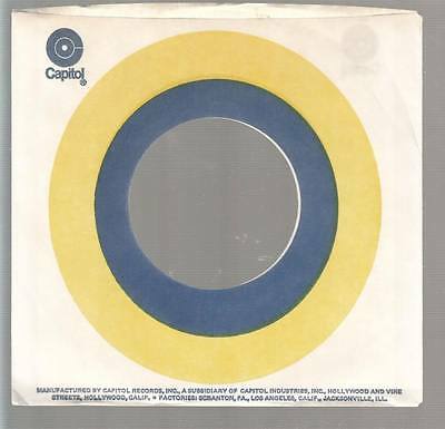 Blue Circle With White W Logo - COMPANY SLEEVE 45 CAPITOL White w/ Yellow & Blue Circle on - $3.00