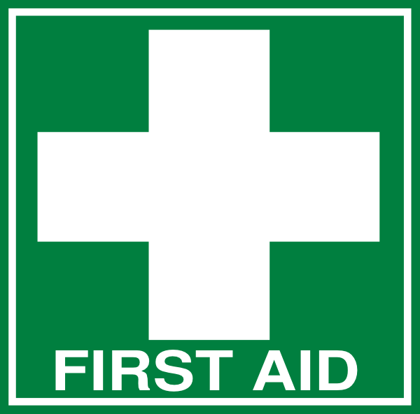 Cross First Aid Logo - White First Aid Cross With Text (dark Green) Clip Art at Clker.com ...