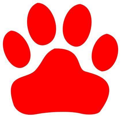 Red Paw Logo - Red Panther Paw Clipart