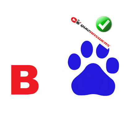 Red Paw Logo - Blue paw print Logos