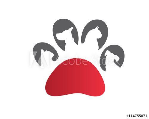 Red Paw Logo - Modern Pet Logo - Red Paw Pet Clinic Symbol - Buy this stock vector ...
