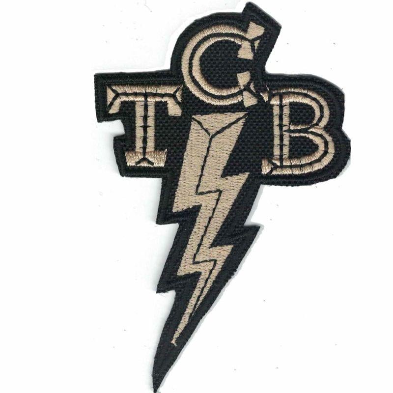 Lightning Bolt Business Logo - golden PATCH - lightning bolt TCB - TAKING CARE of BUSINESS ...