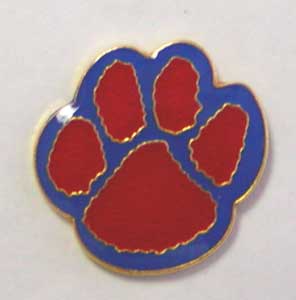 Red Paw Logo - Blue/Red Paw Lapel Pin - U.S. School Supply