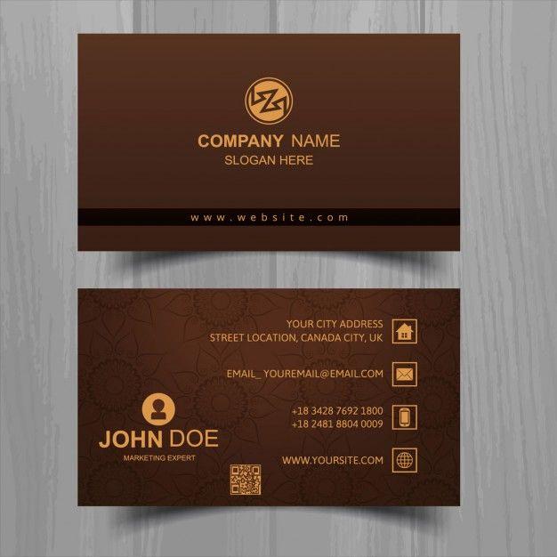 Brown Company Logo - Brown business card with floral elements Vector