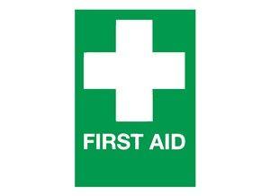 White Green Cross Logo - First Aid Sticker