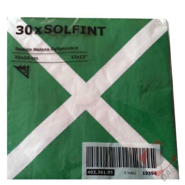 White Green Cross Logo - IKEA Solfint Green and White Cross 3 Ply Paper Napkins Style