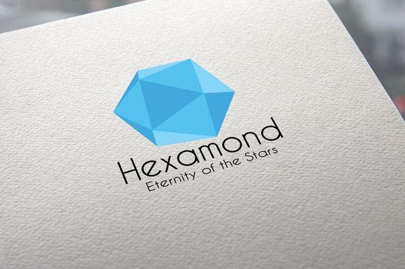 Diamond Dimensions Logo - Hexamond- Blue Diamond Logo by Conflutech Designs on Creative Market ...