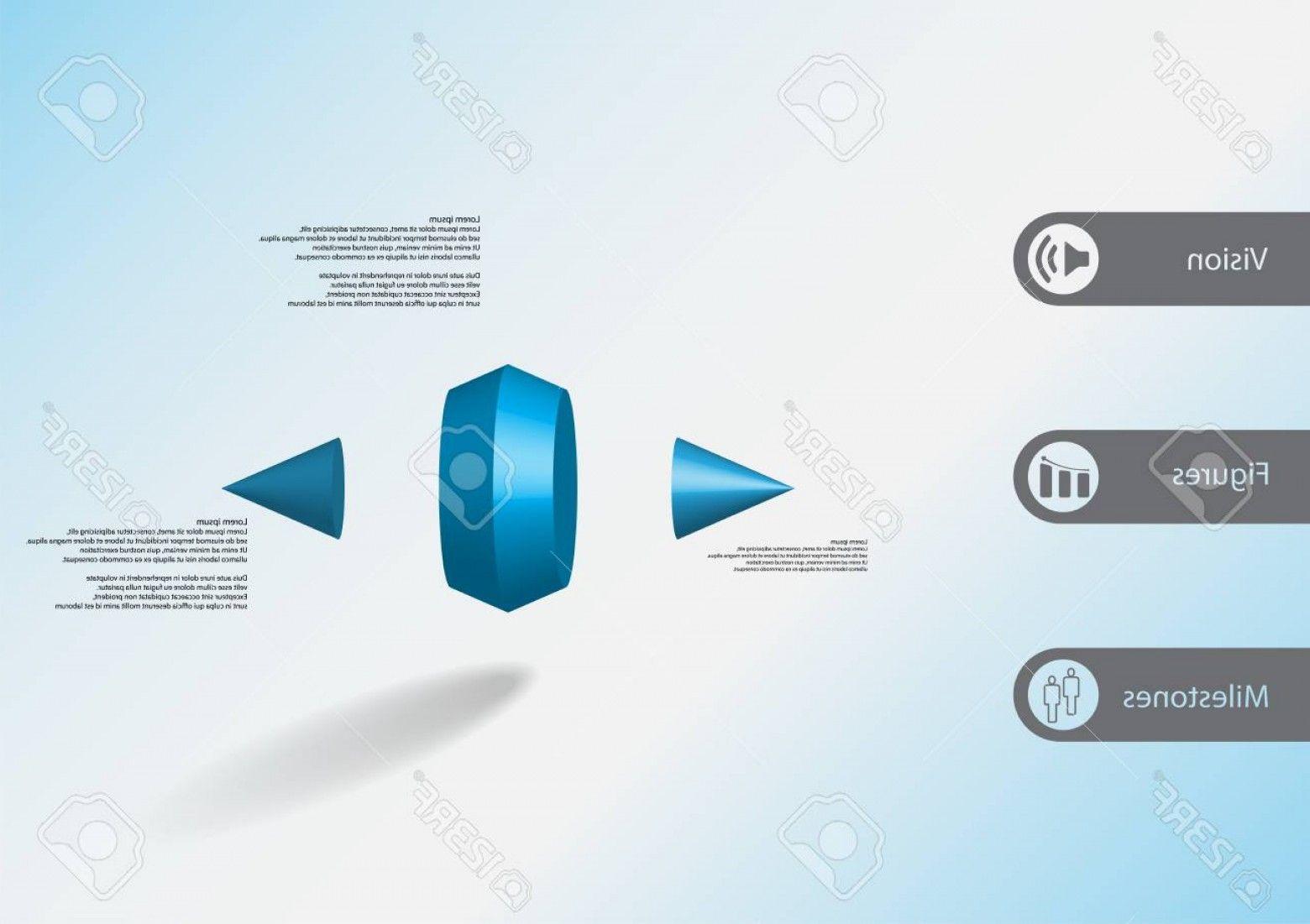 Three Blue Bar Logo - Photostock Vector D Illustration Info Graphic Template With Motif Of