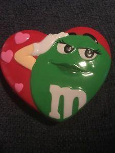 Green M Shaped Logo - Ceramic Heart-Shaped Green M&M Candy Dish Container With Lid Hearts ...