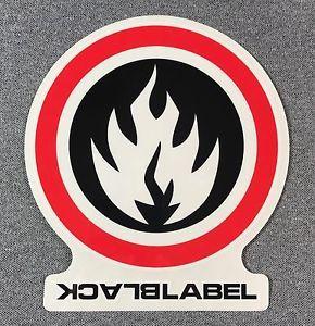 Black Label Red Circle Logo - Black Label Circle Flame Strip Skateboard Sticker 6.25in White Black
