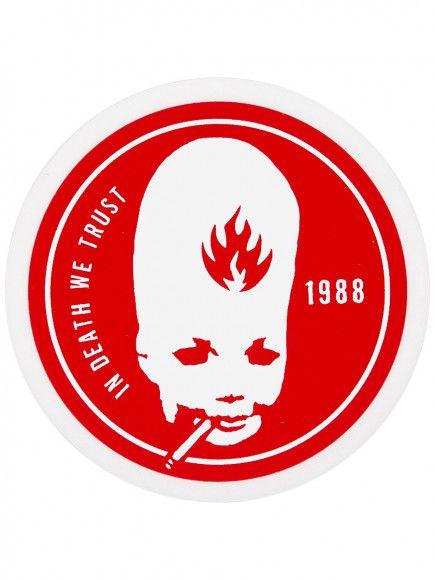 Black Label Red Circle Logo - Black Label Thumbhead Red Sticker