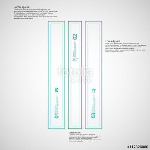 Three Blue Bar Logo - Bar Illustration infographic template divided to three blue parts