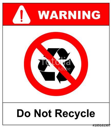 Black Label Red Circle Logo - Do not recycle symbol, No recycle label, Recycle prohibition sign ...