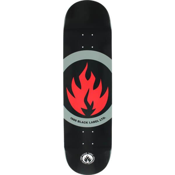 Black Label Red Circle Logo - Black Label Skateboards Circle Flame Black / Red / Grey Skateboard