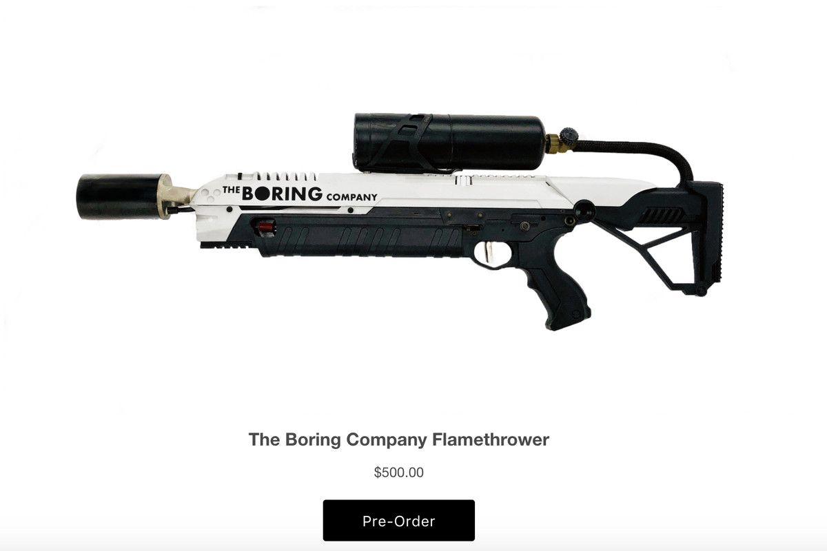 The Boring Company Flamethrower Logo - Here's Elon Musk's $500 Boring Company flamethrower