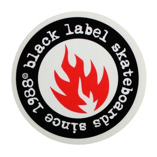 Black Label Red Circle Logo - Black Label - Since 88 Red Flame Sticker