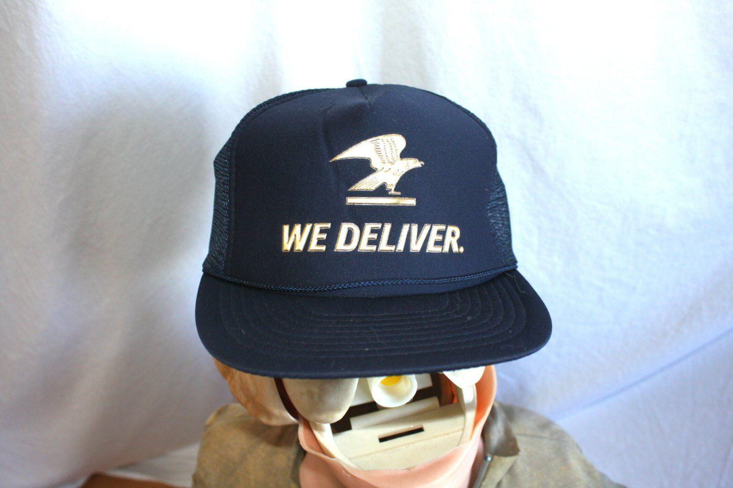 Post Office Blue Eagle Logo - We Deliver Post Office Truckers Cap. Mesh Baseball Snapback Cap With ...