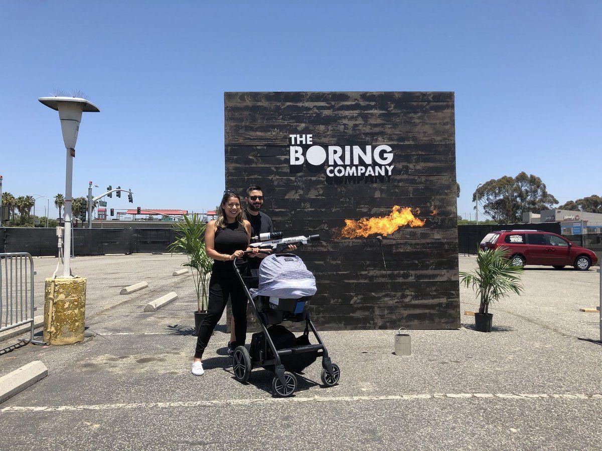 The Boring Company Flamethrower Logo - Very stable genius delivers thousands of flamethrowers to adoring