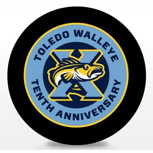 Toledo Mud Hens Logo - Toledo Mud Hens Walleye 10th Anniversary Puck