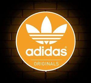 Orange Adidas Logo - ADIDAS ORIGINALS TRAINERS ORANGE LOGO BADGE SHOP SIGN LED LIGHT BOX ...