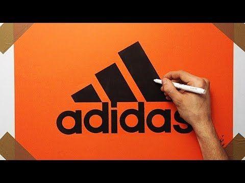 Orange Adidas Logo - How to Draw the Adidas Logo On Orange Paper With Black Marker - YouTube