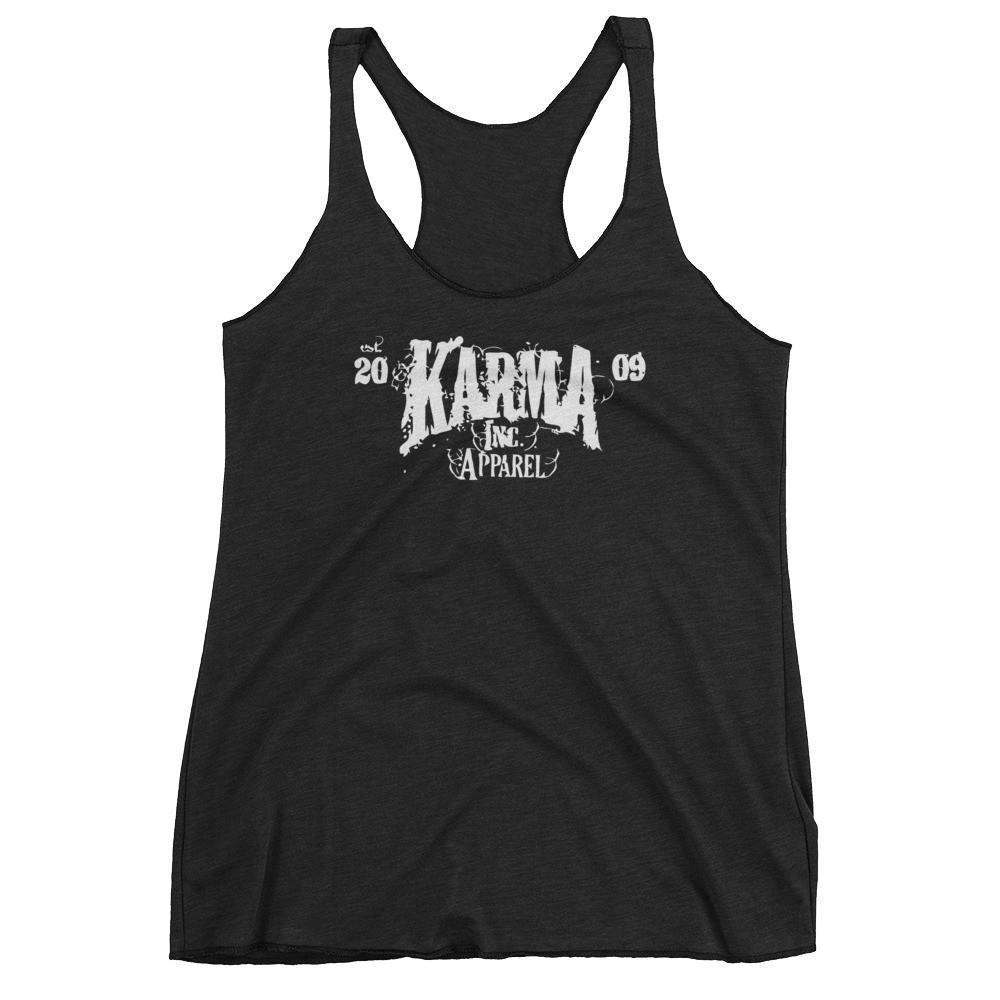 Inc Clothing Logo - Karma inc Apparel Logo Solid Color Women's Racerback Tank Top