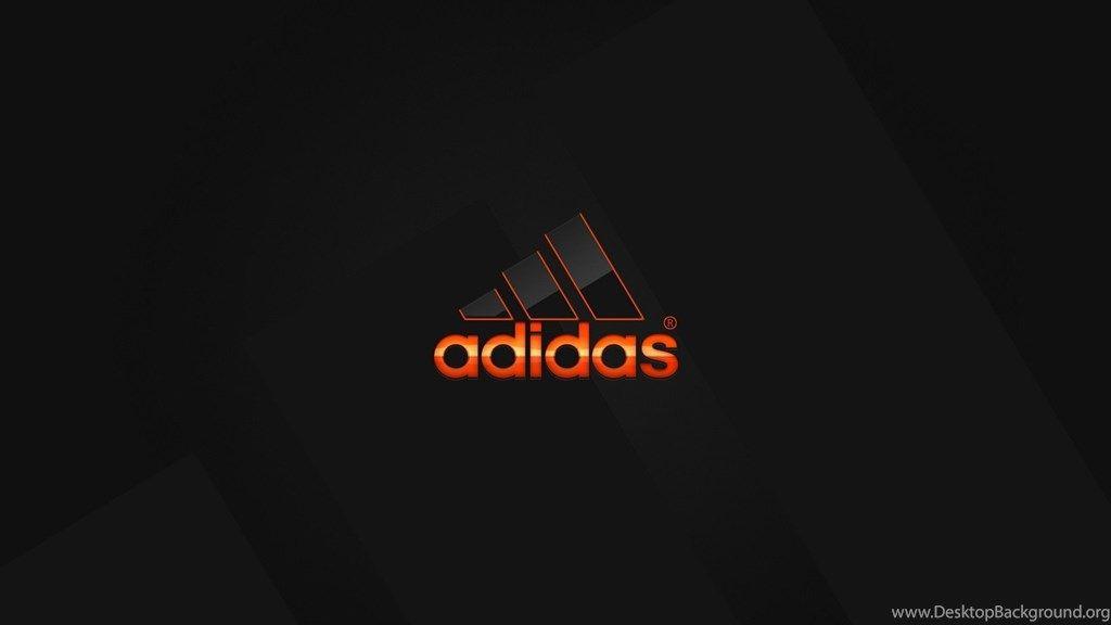 Orange Adidas Logo - Adidas, Logo, Orange, Black Background Desktop Background