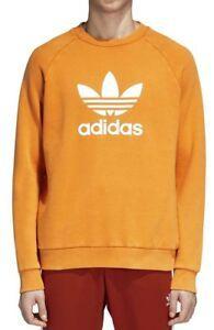 Orange Adidas Logo - Round-necked sweatshirt Adidas logo Trefoil warm-up crew DH5832 ...
