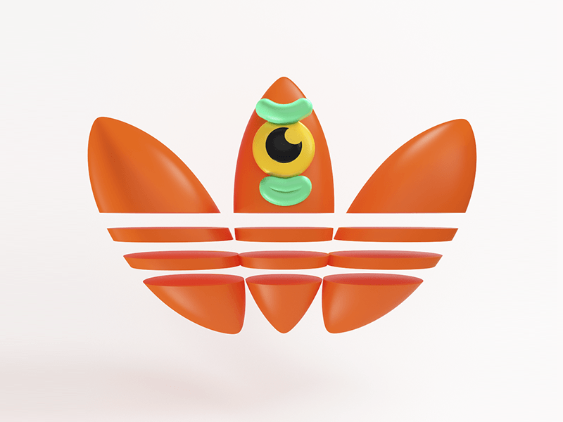 Orange Adidas Logo - Adidas Orange 3D Face