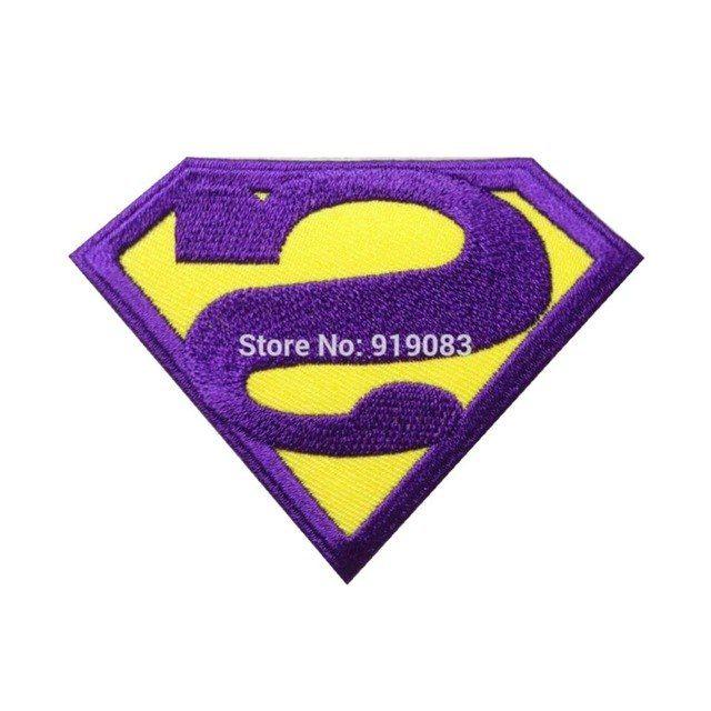 Purple Superman Logo - Superman DC Comics Purple Gold Logo TV MOVIE SERIES EMBROIDERED Iron ...