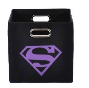 Purple Superman Logo - Superman Logo Black With Purple Logo Folding Storage Cubby Bin ...