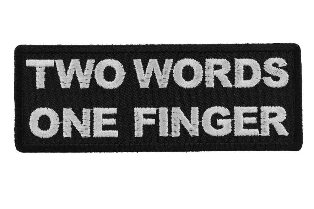 Two Words and Gray Logo - Two Words One Finger Patch - TheCheapPlace