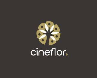 Two Words and Gray Logo - cineflor Logo design 'cineflor' is made up of two words, 'cine