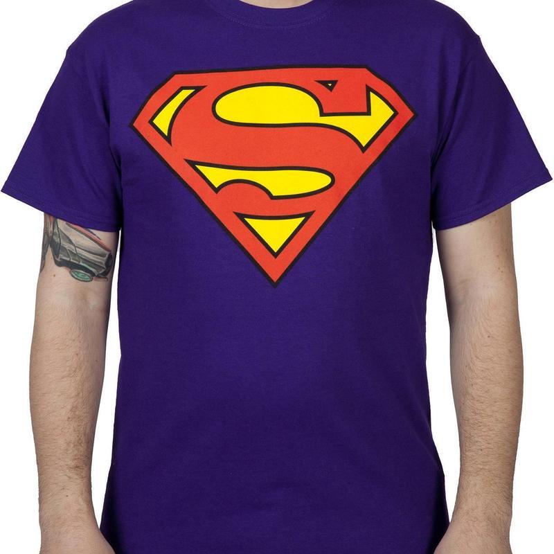 Purple Superman Logo - Purple Superman Logo TShirt: DC Comic Justice League Superman Mens Tee