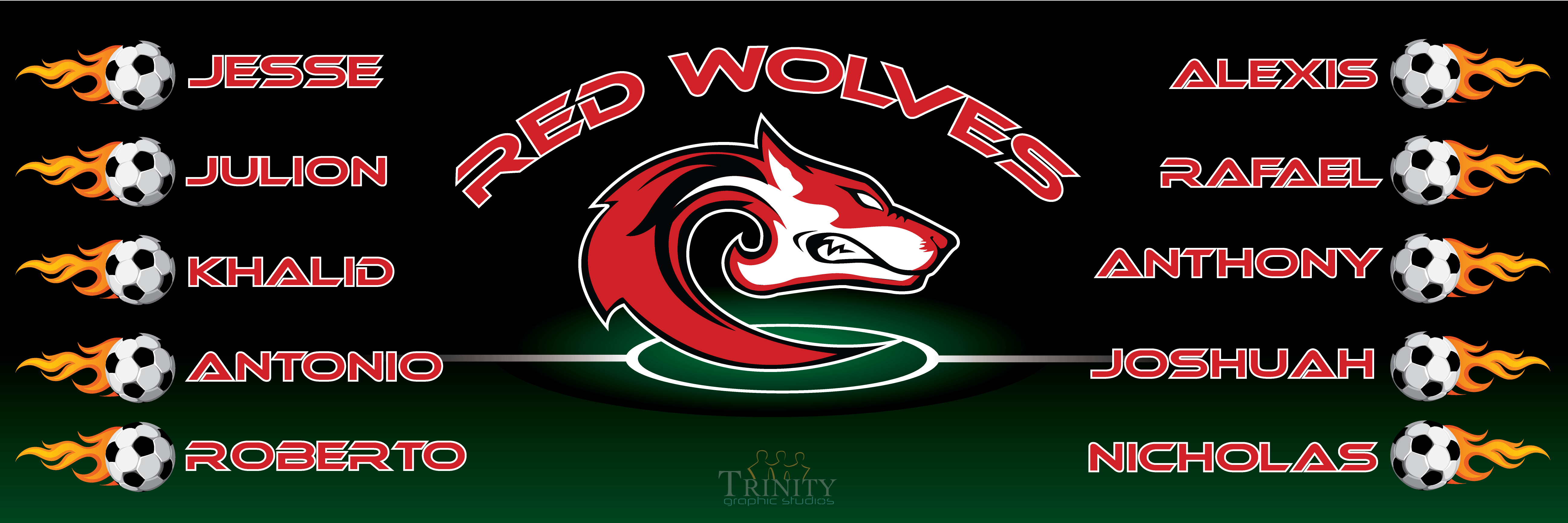 Red Wolf Soccer Logo - Red Wolves Youth Soccer Team | Trinity Graphic Studios